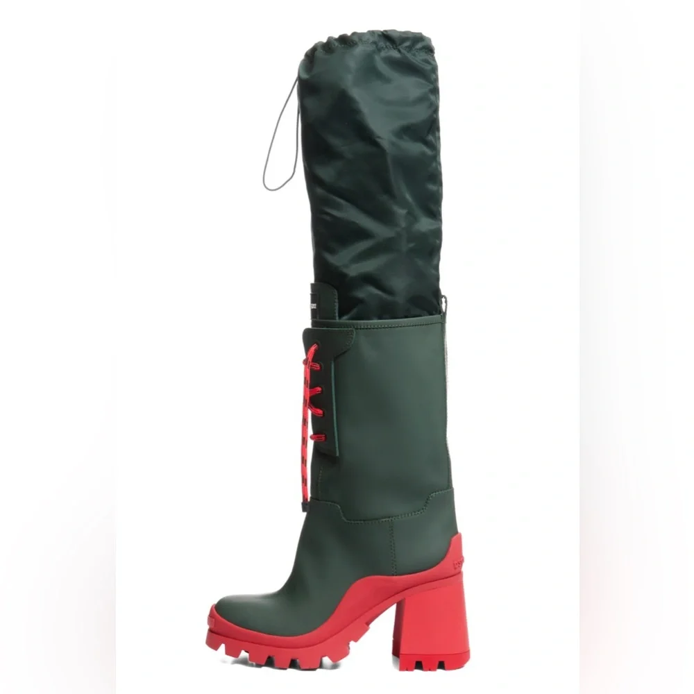 DSQUARED2 Green & Red Lace-Up Heeled Boots Size 39 - Picture 7 of 15
